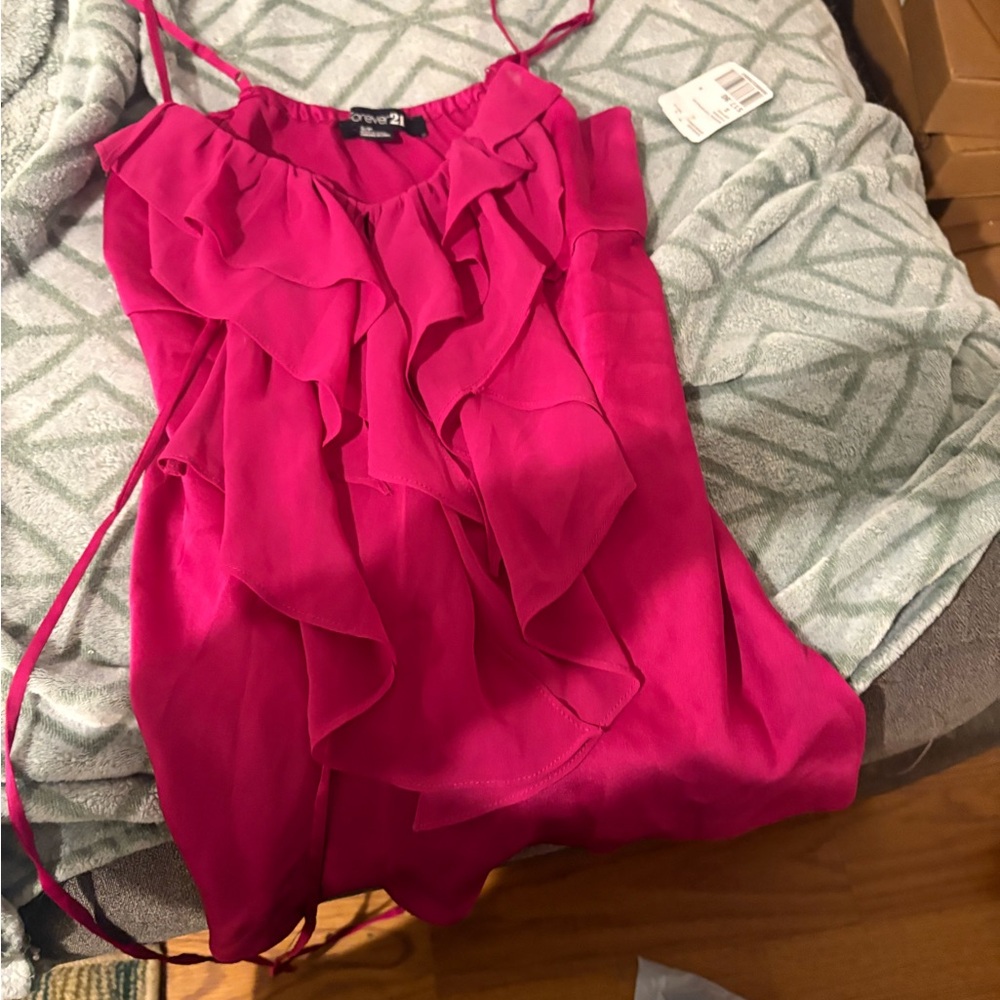Pink Ruffled Women Top